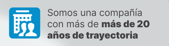 Somos una compañía con más de más de 20 años de trayectoria